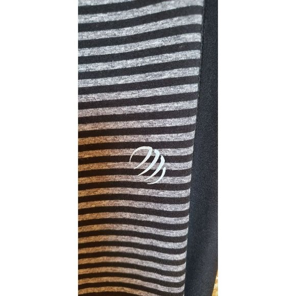 MPG Black Grey Striped Women's Two Pattern Ahtletic Yoga Pants Size Medium - Picture 3 of 4